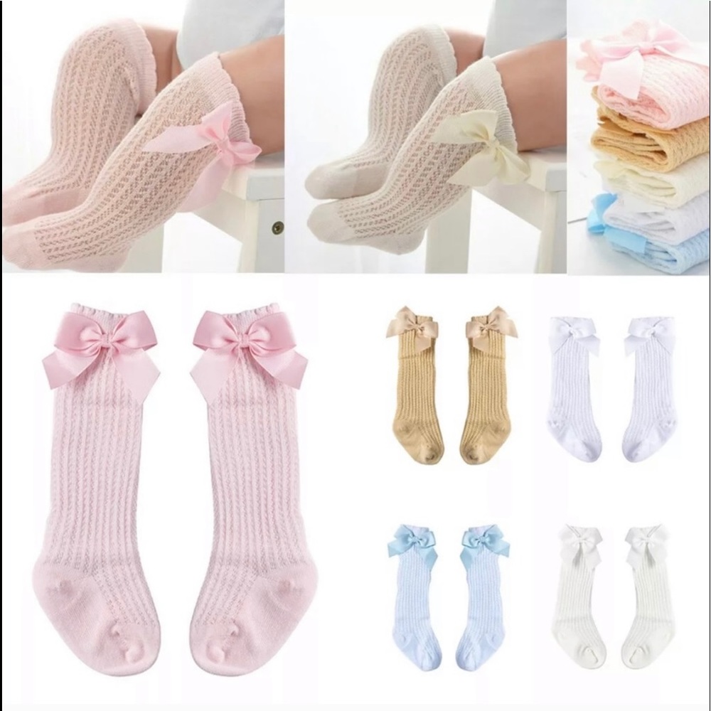 5 Pairs Knee high Socks for baby girls - Picture 3 of 16